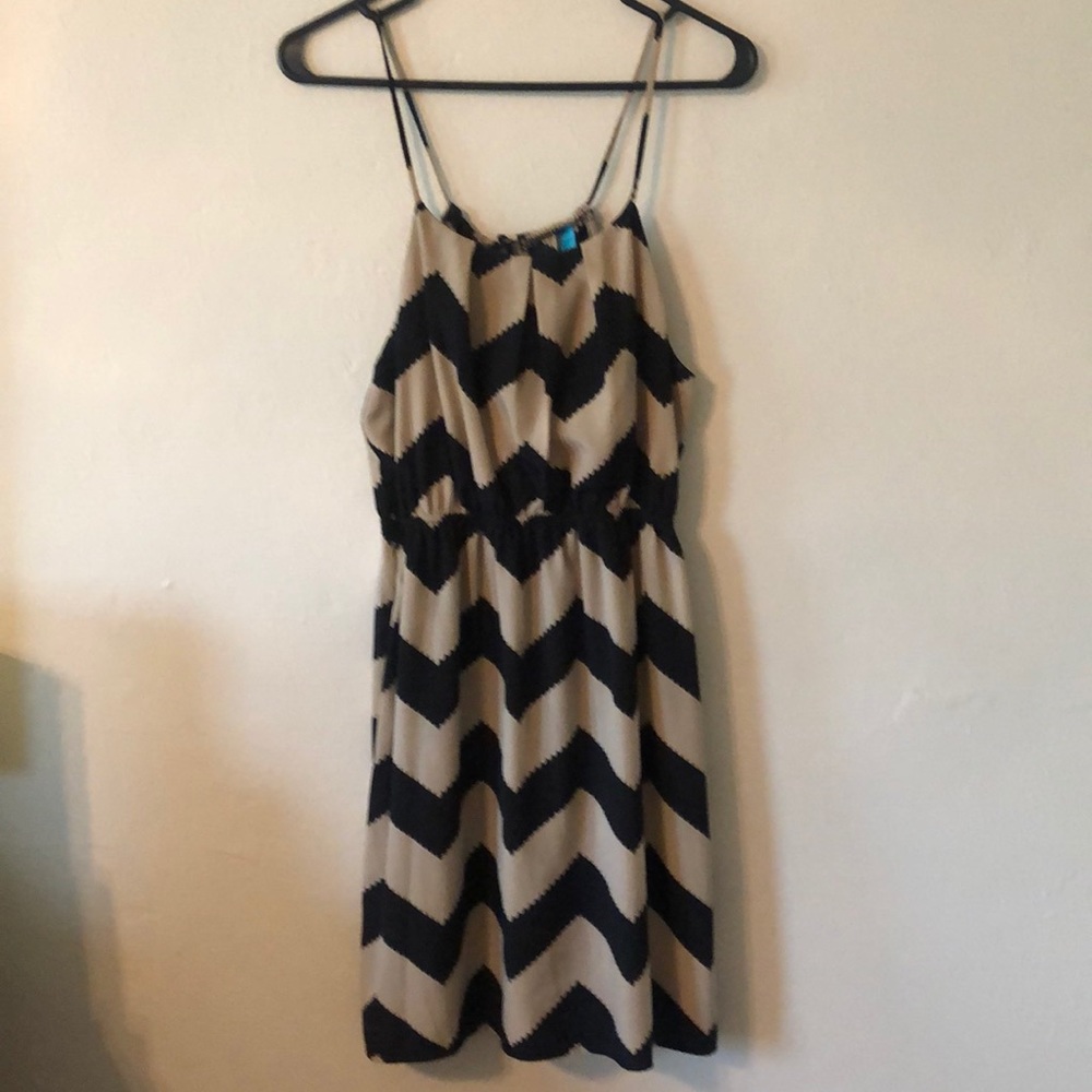 Black and Tan Chevron Dress Perfect for Wedding